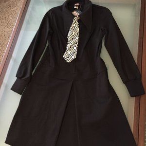 Retrolicious 1960s Black Ponte Fit & Flare Dress